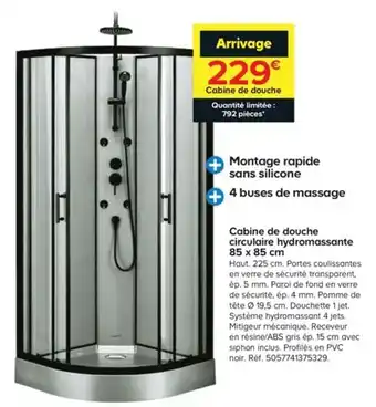 Castorama Cabine de douche circulaire hydromassante offre