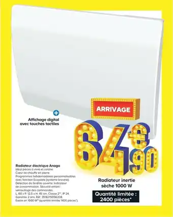 Castorama Radiateur électrique anaga offre
