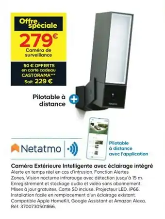 Castorama Caméra extérieure intelligente avec éclairage intégré offre