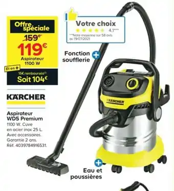Castorama Aspirateur WD5 premium offre