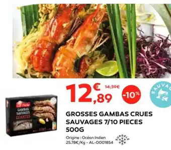 Cabesto GROSSES GAMBAS CRUES SAUVAGES 7/10 PIECES offre