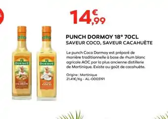 Cabesto PUNCH DORMOY 18° 70CL SAVEUR COCO, SAVEUR CACAHUÈTE offre