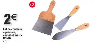 Lot de couteaux Ă peinture, enduit et mastic RONDY