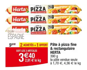 Cora x Carrefour HERTA Pâte à pizza fine & rectangulaire offre