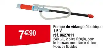 Cora x Carrefour Pompe de vidange électrique 1,5 V offre