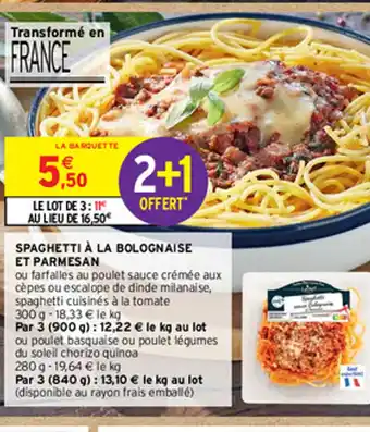 Intermarché Hyper SPAGHETTI À LA BOLOGNAISE offre