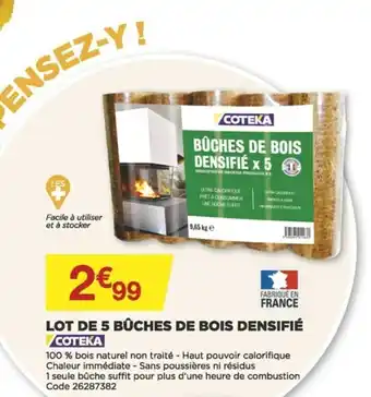 Bricomarché Lot de 5 Bûches de Bois Densifié offre