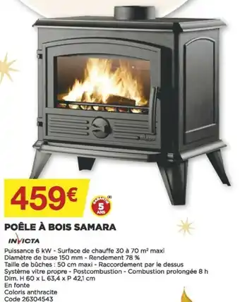 Bricomarché Poêle à Bois Samara offre