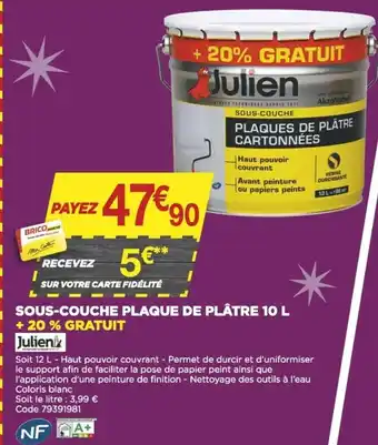 Bricomarché Sous-Couche Plaque de Plâtre 10L offre