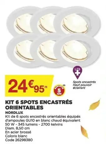 Kit 6 Spots Encastrés