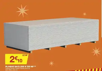 Bricomarché Plaque BA13 250 X 120 NF offre