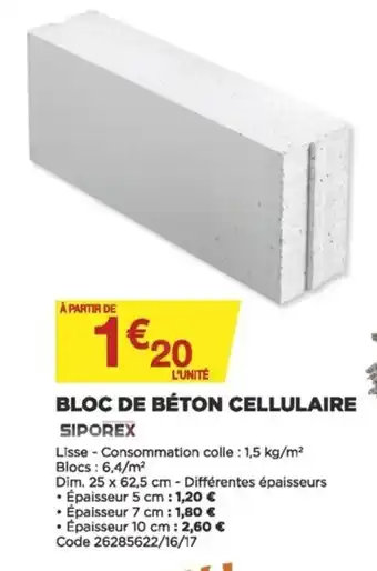 Bricomarché Bloc de Béton Cellulaire offre