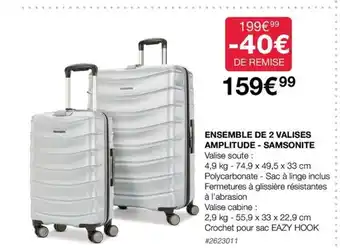 Costco ENSEMBLE DE 2 VALISES AMPLITUDE - SAMSONITE offre