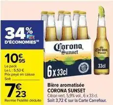 Carrefour Corona - bière aromatisée sunset offre