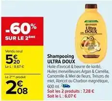 Carrefour Garnier - shampooing ultra doux offre