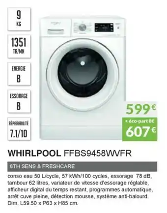 Copra Whirlpool FFBS9458WVFR offre