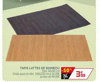 Tapis Lattes De Bambou