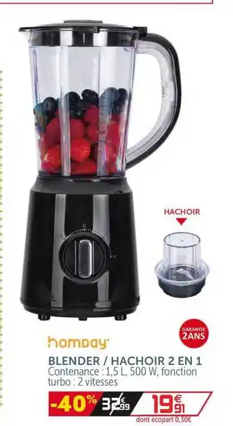 Gifi Blender - Hachoir 2 En 1 Homday offre