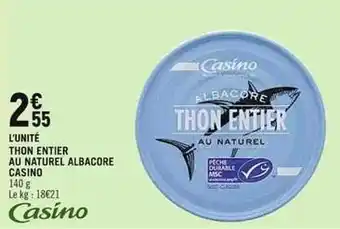 Spar Thon au naturel offre