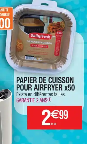 Cora x Carrefour PAPIER DE CUISSON POUR AIRFRYER X50 offre