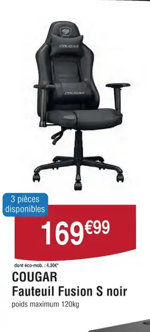 Cora COUGAR Fauteuil Fusion S noir offre