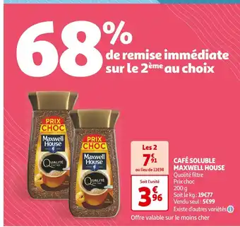 Auchan Supermarché MAXWELL HOUSE CAFÉ SOLUBLE offre