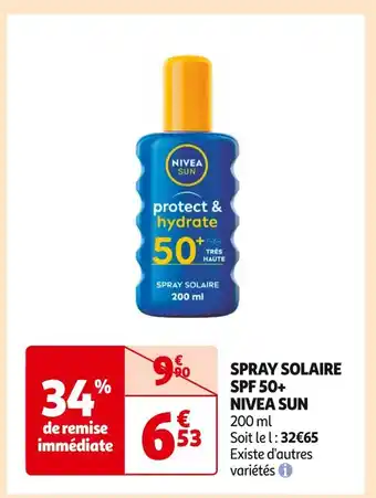 Auchan Supermarché NIVEA SUN SPRAY SOLAIRE SPF 50+ offre