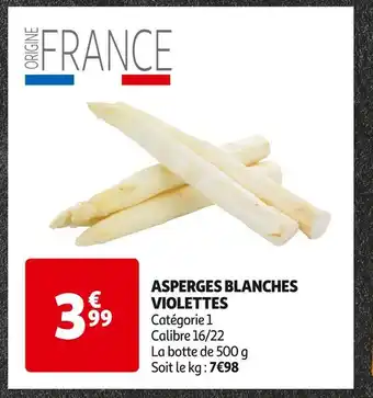 Auchan Supermarché ASPERGES BLANCHES VIOLETTES offre