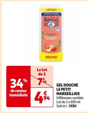 Auchan Supermarché LE PETIT MARSEILLAIS GEL DOUCHE offre