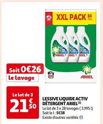 Auchan Supermarché ARIEL LESSIVE LIQUIDE ACTIV DÉTERGENT (2) offre