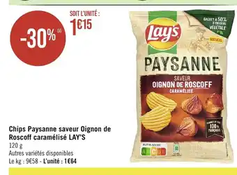 Géant Casino Chips Paysanne saveur Oignon de Roscoff caramélisé LAY'S offre