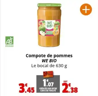 Coccimarket Compote de pommes WE BIO Le bocal de 630 g offre