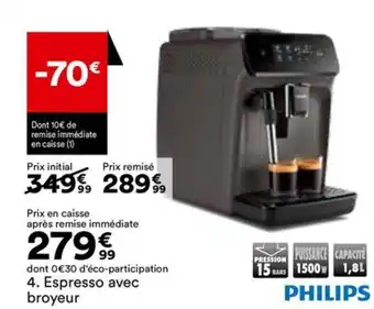 BUT Espresso avec broyeur offre