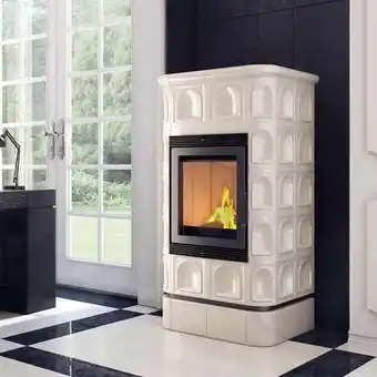 Poêle à bois en acier-faïence white faïence white 9kw balanka