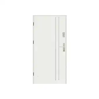 Bricorama Porte d'entrée 90 cm en acier blanc - Poignée et serrure : Sans - Poussant: Droit offre