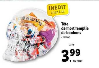 Lidl Tête De Mort Remplie De Bonbons offre