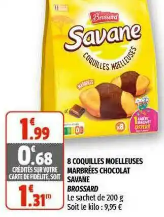 Coccinelle Supermarché 8 Coquilles Moelleuses Marbrées Chocolat Savane Brossard offre