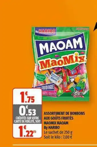 Coccinelle Supermarché Assortiment De Bonbons Aux Goûts Fruités Maomix Maoam By Haribo offre