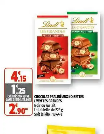 Coccinelle Supermarché Chocolat Praliné Aux Noisettes Lindt Les Grandes offre