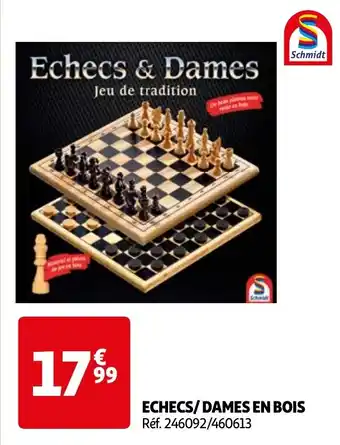 Auchan ECHECS/DAMES EN BOIS Réf. 246092/460613 offre