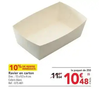 Ravier en carton Dim: 15 x 9,5 x 4 cm.