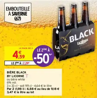 Intermarché Contact BIÈRE BLACK BY LICORNE offre