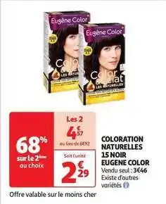 Auchan Eugène color - coloration naturelles 15 noir offre