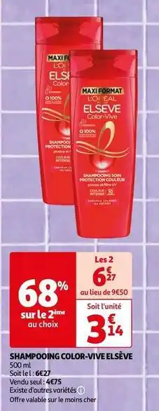 Auchan L'oreal paris - shampooing color-vive elsève offre