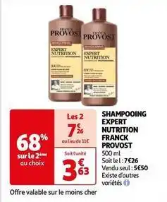 Auchan Franck provost shampoing expert nutrition offre