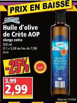 Norma Huile D'olive de Crete AOP offre