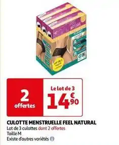 Auchan Feel natural - culotte menstruelle offre