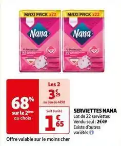 Auchan Nana - serviettes offre