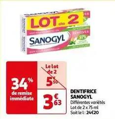 Auchan Sanogyl - dentifrice offre