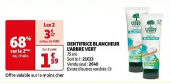 Auchan Larbre vert - dentifrice blancheur offre